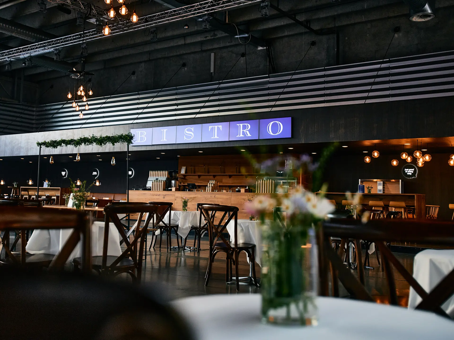 Food outlet i Bella Center opstillet til firmafest.