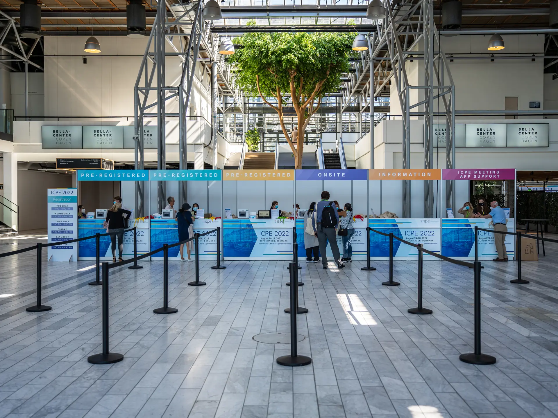 Registreringsområde i Bella Centers foyer under ICPE 2022.