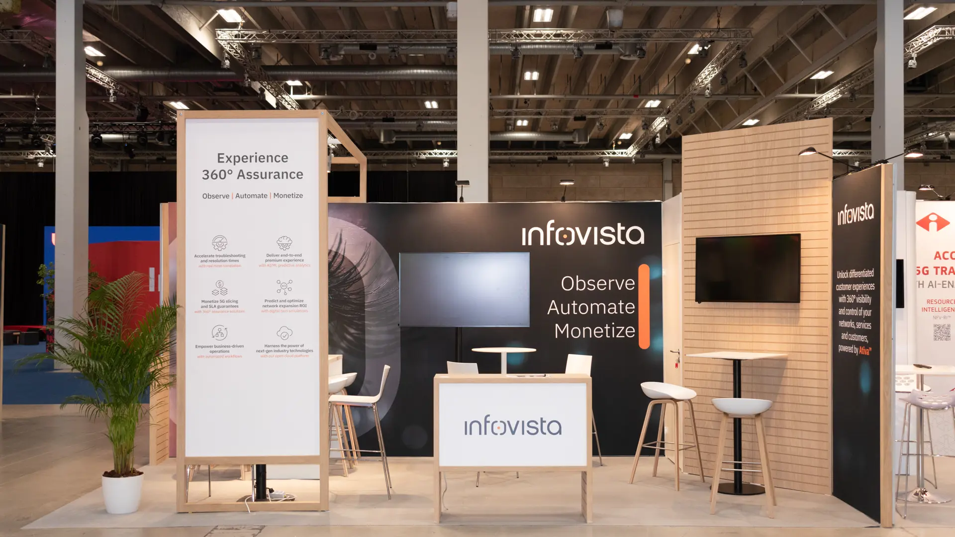 Turnkey-messestand – fuldt møbleret og klar ved ankomst.