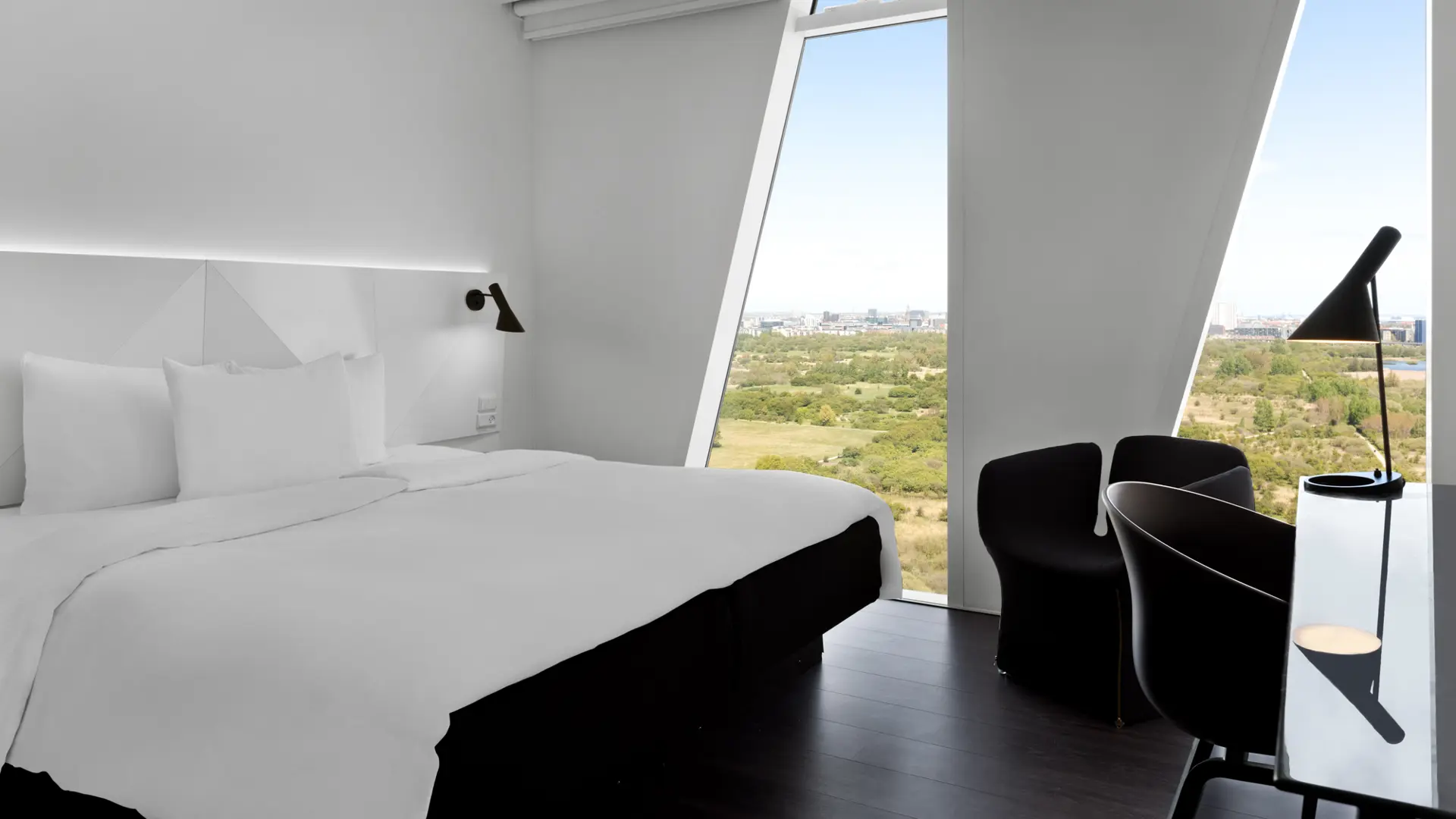Hotelværelse med smuk udsigt over amager fælled